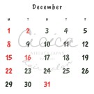 白 黒 シンプル ミニマリスト ライン かっこいい 2025年 カレンダー - 12